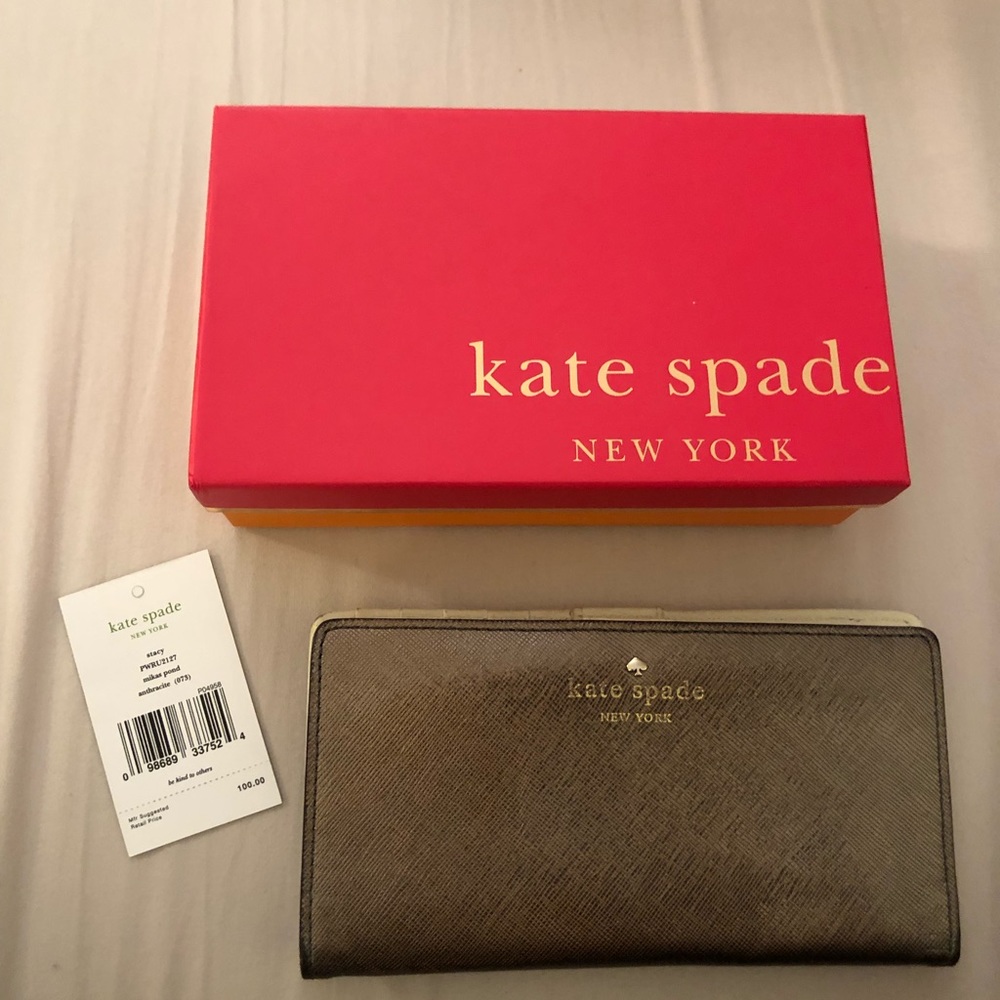 Kate Spade Stacy Wallet Metallic Grey
